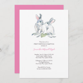 Watercolor Easter Bunny Invitaciones a Chicas Cump