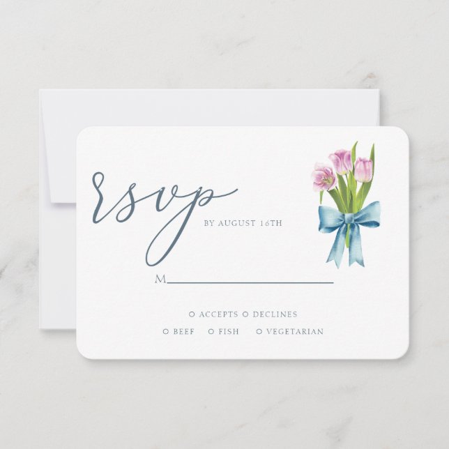 Watercolor Elegante Boda Floral Rsvp (Anverso)