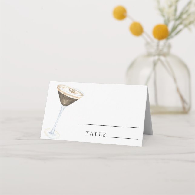 Watercolor espresso martini - tarjetas de lugar bo (Anverso)