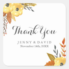 Watercolor Fall Gracias Pegatinas