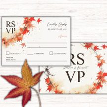 Watercolor Fall Wreath classic RSVP