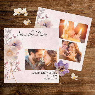 Watercolor Faye Boda Floral Guardar las tarjetas d