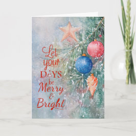 Watercolor Feliz Navidad Ornamentos Nieve de invie