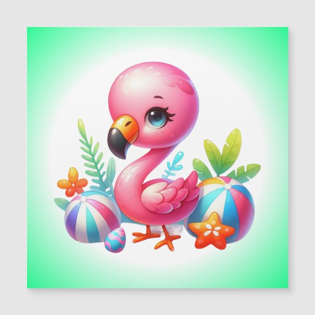 Watercolor Flamingo Personalizado Clipart (Anverso)