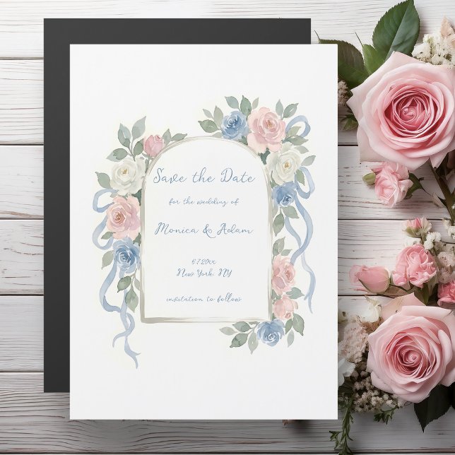 Watercolor Floral Arch Save the Date (Subido por el creador)