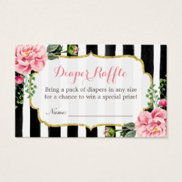 Watercolor Floral Baby Shower Diaper Raffle Ticket
