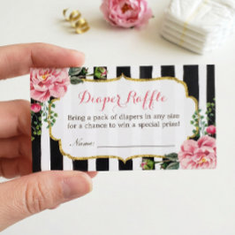 Watercolor Floral Baby Shower Diaper Raffle Ticket