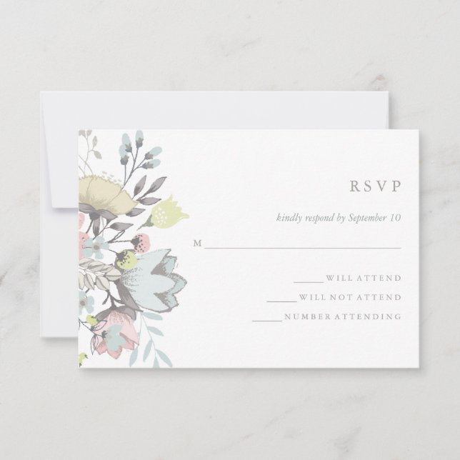 Watercolor Floral Boda Botánica RSVP (Anverso)