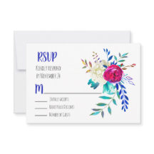 Watercolor Floral Boho Moda RSVP