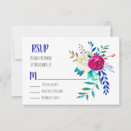Watercolor Floral Boho Moda RSVP