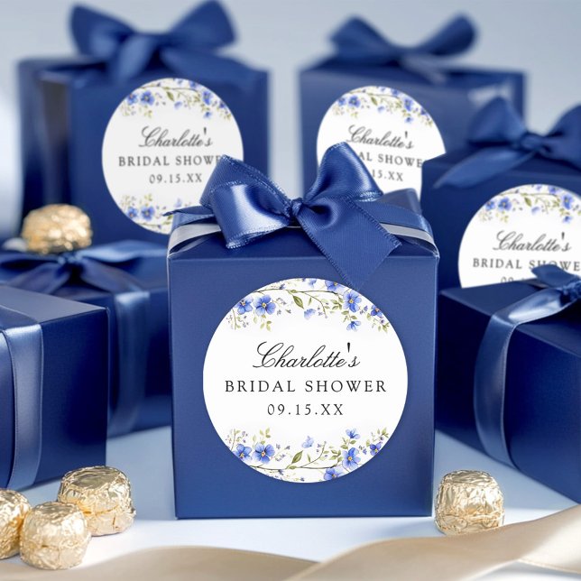 Watercolor Floral Bridal Shower Square Pegatina (Subido por el creador)