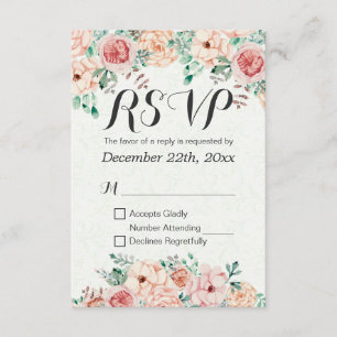 Watercolor Floral & Gold Script Wedding Respuesta