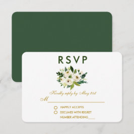 Watercolor Floral Green Wedding RSVP GBG