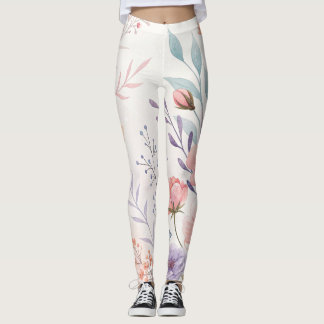 Watercolor Floral High-Waisted Leggings