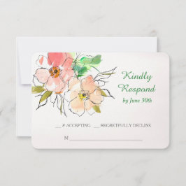 Watercolor Floral Impression Wedding RSVP