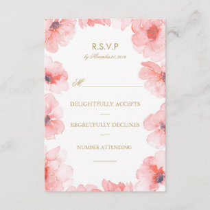 Watercolor Floral Rosa Wreath Wedding Rsvp