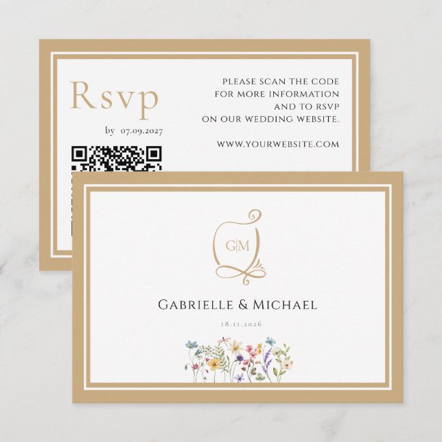 Watercolor Floral RSVP Wedding Enclosure Cards (Anverso / Reverso)