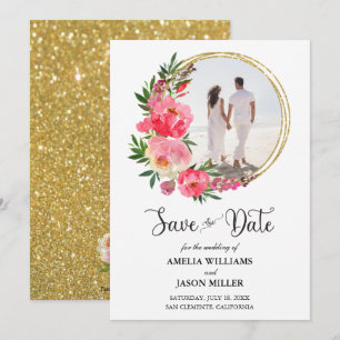 Watercolor Floral Wedding Save the Date