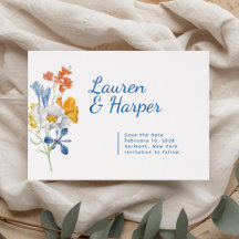 Watercolor Floral Wedding Save the Date