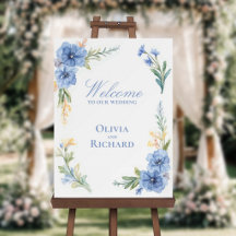 Watercolor Floral Wedding Welcome Sign