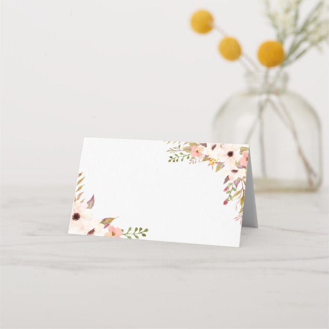 Watercolor Flores bohemias Personalizado Tarjetas  (Anverso)