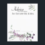 Watercolor Flores silvestres Lavender Tarjeta de A<br><div class="desc">Hermosa acuarela Flores silvestres de verdes suaves y lavanda y púrpura. Personalice los detalles de su evento de forma fácil y rápida,  simplemente pulse el botón personalizar. Coordenadas florales en la parte posterior. Los elementos coincidentes para completar la colección de eventos están disponibles en nuestra tienda Zazzle!</div>
