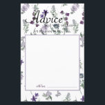 Watercolor Flores silvestres Lavender Tarjeta de A<br><div class="desc">Hermosa acuarela Flores silvestres de verdes suaves y lavanda y púrpura. Coordenadas florales en la parte posterior. Los elementos coincidentes para completar la colección de eventos están disponibles en nuestra tienda Zazzle!</div>