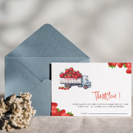 Watercolor Fresa tarjeta de agradecimiento para la