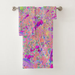 Watercolor Garden Sunrise con flores moradas