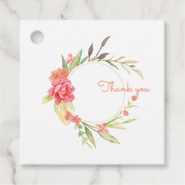 Watercolor Garden WreathGracias Etiquetas