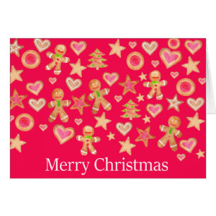 Watercolor Gingerbread Cookes Feliz Navidad