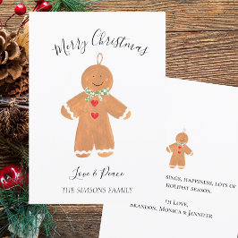 Watercolor Gingerbread Man Feliz Navidad