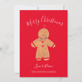 Watercolor Gingerbread Man Feliz Navidad Dulce