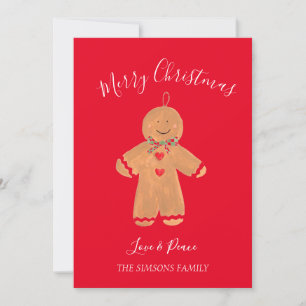 Watercolor Gingerbread Man Feliz Navidad Dulce
