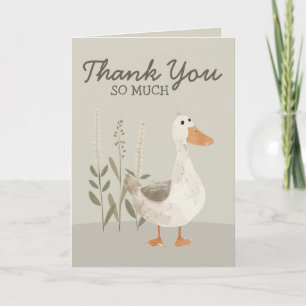 Watercolor Goose Baby Shower - Tarjeta de agradeci