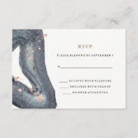 Watercolor Gray Geode Wedding RSVP