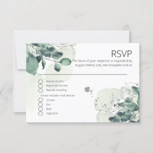 Watercolor Green Salve Boda Botánica RSVP