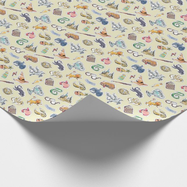 Watercolor Harry Potter Icons Papel envuelto (Esquina)