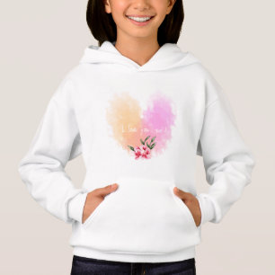 Watercolor Hearts Chica Pullover Hoodie