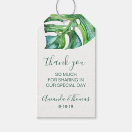 Watercolor Hojas Tropicales Etiqueta Favor de Boda