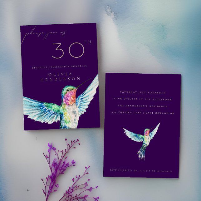 Watercolor Hummingbird CUALQUIER Invitación de cum (Subido por el creador)