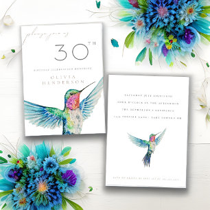 Watercolor Hummingbird CUALQUIER Invitación de cum