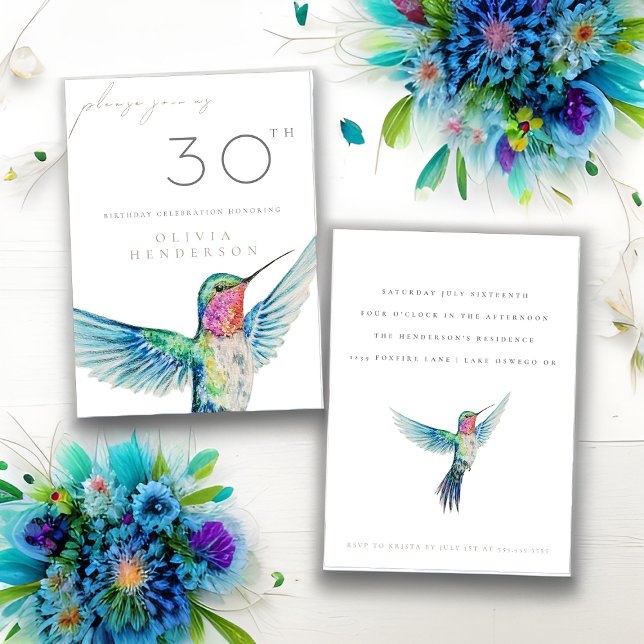 Watercolor Hummingbird CUALQUIER Invitación de cum (Subido por el creador)