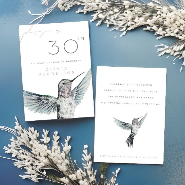 Watercolor Hummingbird CUALQUIER Invitación de cum (Subido por el creador)