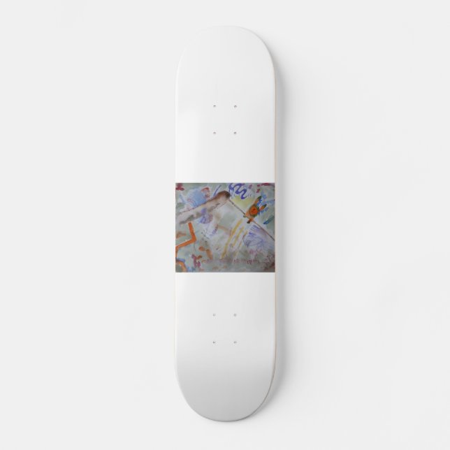 Watercolor Hummingbird Skateboard (Anverso)