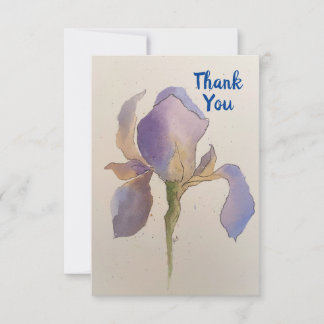Watercolor Iris Tarjeta de nota de agradecimiento