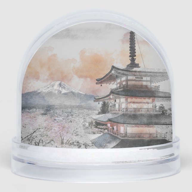 Watercolor Japanese Pagoda & Mt. Fuji Gift (Anverso)