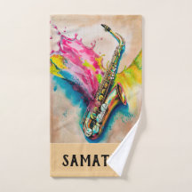 Watercolor Jazzy Saxofón