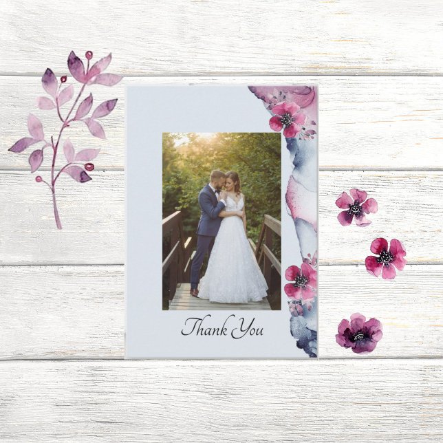 Watercolor Julia Floral Gracias Tarjeta (Subido por el creador)