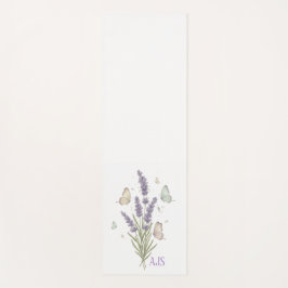 Watercolor Lavender Bunch Butterfly Yoga Mat